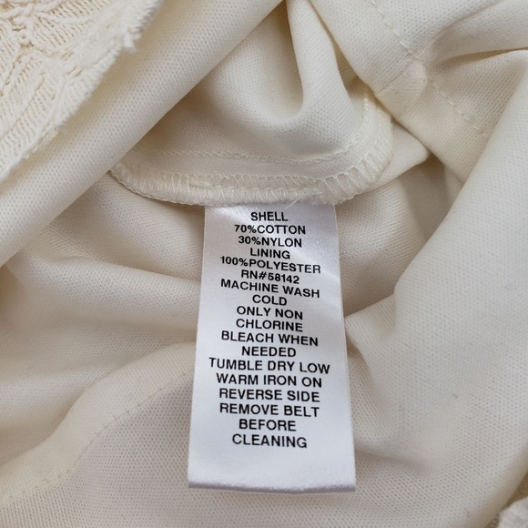 London Times Ivory Floral Lace Casual Mini Dress - Picture 8 of 8